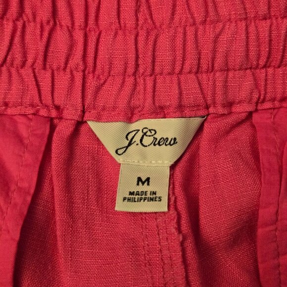J. Crew Women's Seaside Linen Shorts w/ Pockets M Pink Resortwear Beach Preppy - Picture 4 of 9